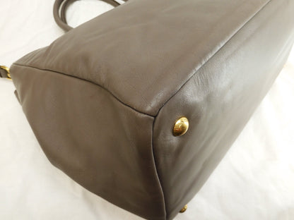 Prada borsa a mano da uomo in pelle grigia con tracolla, tote bag@85M