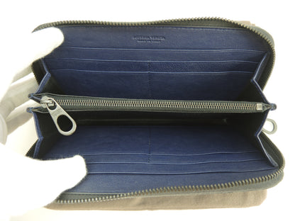 Bottega Veneta Portafoglio lungo Intrecciato Pelle grigio-blu Portafoglio zip @B04656388Q