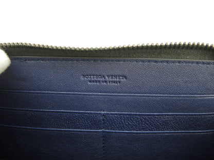 Bottega Veneta Portafoglio lungo Intrecciato Pelle grigio-blu Portafoglio zip @B04656388Q