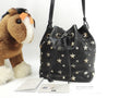 Jimmy Choo Pochette JUNO in pelle nera Borsa a tracolla con coulisse Ottime condizioni@XLSGT3