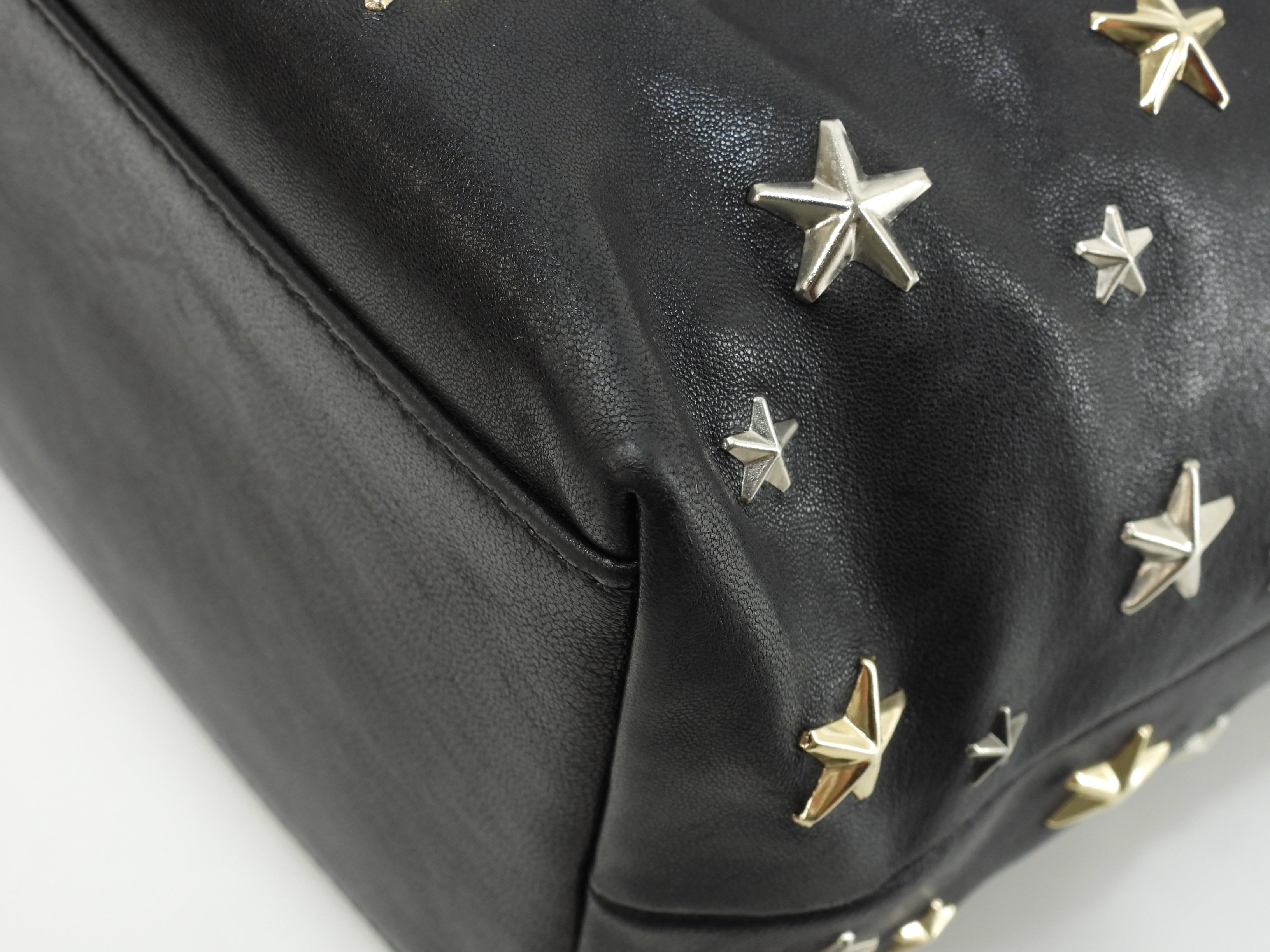 Jimmy Choo Pochette JUNO in pelle nera Borsa a tracolla con coulisse Ottime condizioni@XLSGT3