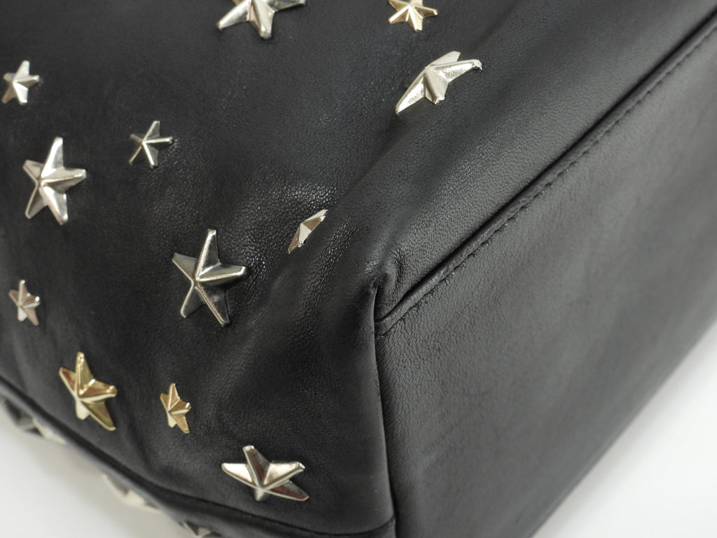 Jimmy Choo Pochette JUNO in pelle nera Borsa a tracolla con coulisse Ottime condizioni@XLSGT3