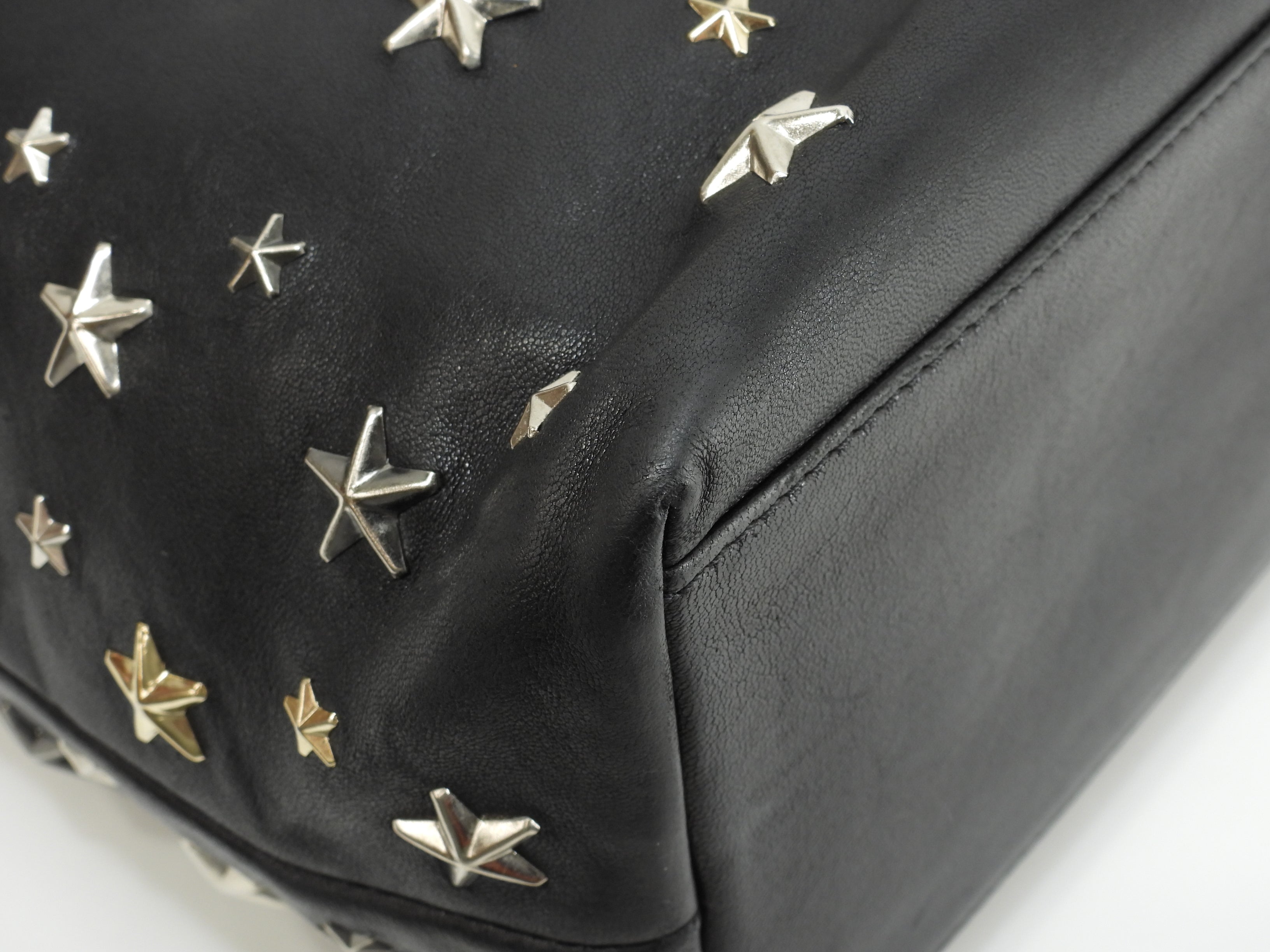 Jimmy Choo Pochette JUNO in pelle nera Borsa a tracolla con coulisse Ottime condizioni@XLSGT3