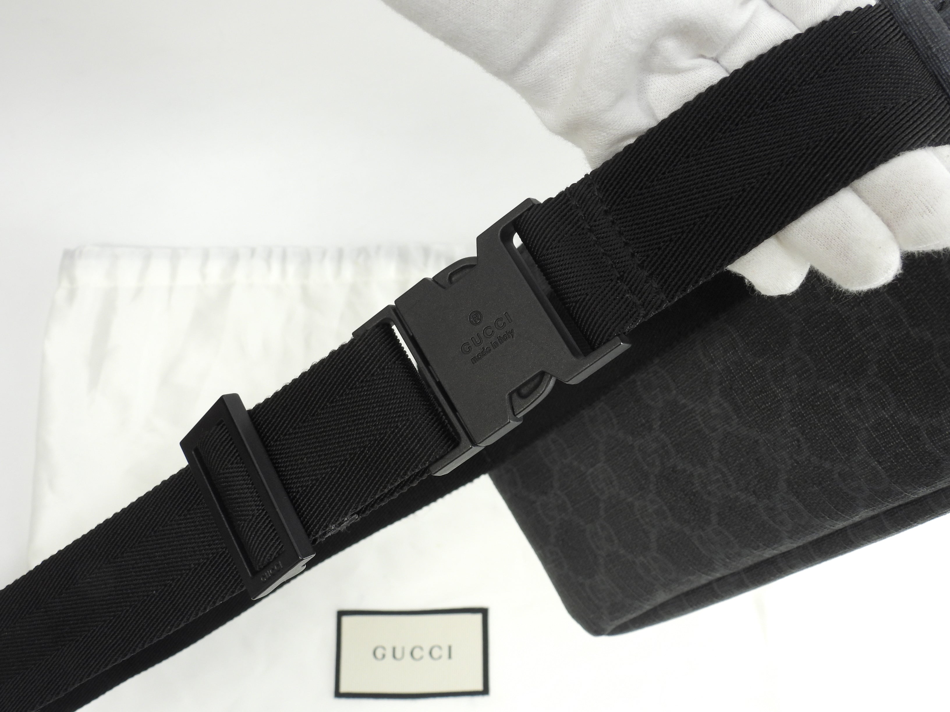 Gucci marsupio Old GG Supreme nero, borsa a tracolla, bum bag, ottime condizioni @ 4