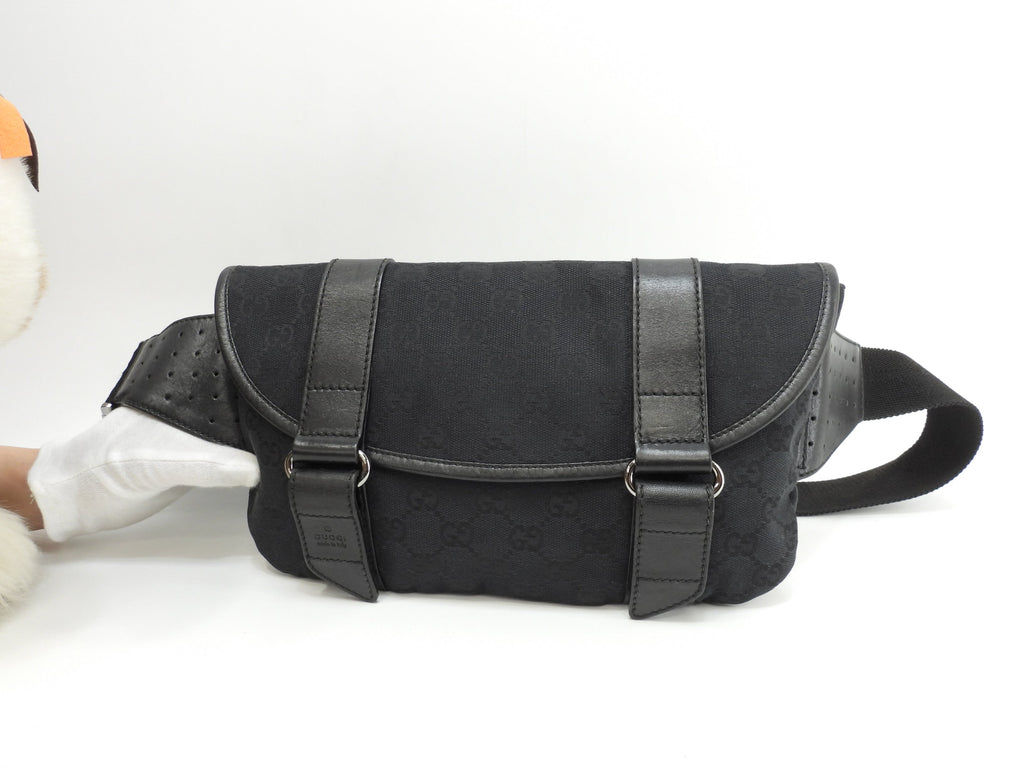 Gucci marsupio GG Supreme denim pelle nera marsupio marsupio come nuovo @ 6