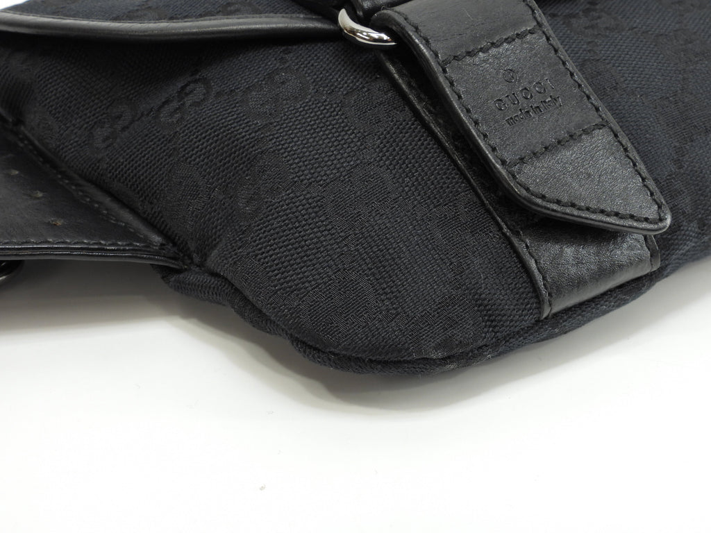 Gucci marsupio GG Supreme denim pelle nera marsupio marsupio come nuovo @ 6