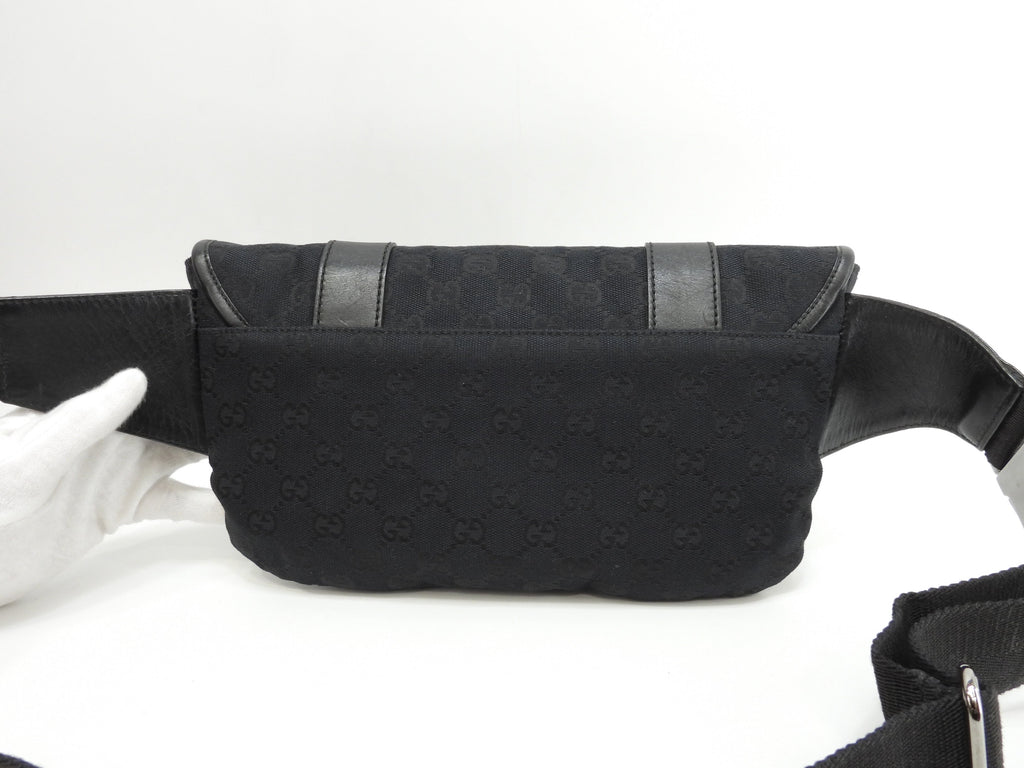 Gucci marsupio GG Supreme denim pelle nera marsupio marsupio come nuovo @ 6