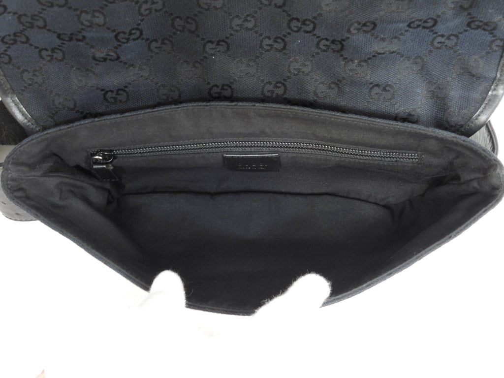 Gucci marsupio GG Supreme denim pelle nera marsupio marsupio come nuovo @ 6