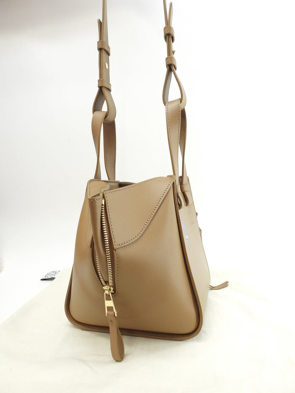 Loewe Hammock Compact borsa Suna Fujita collaborazione pelle marrone borsa a mano borsa a tracolla scimmia@012339