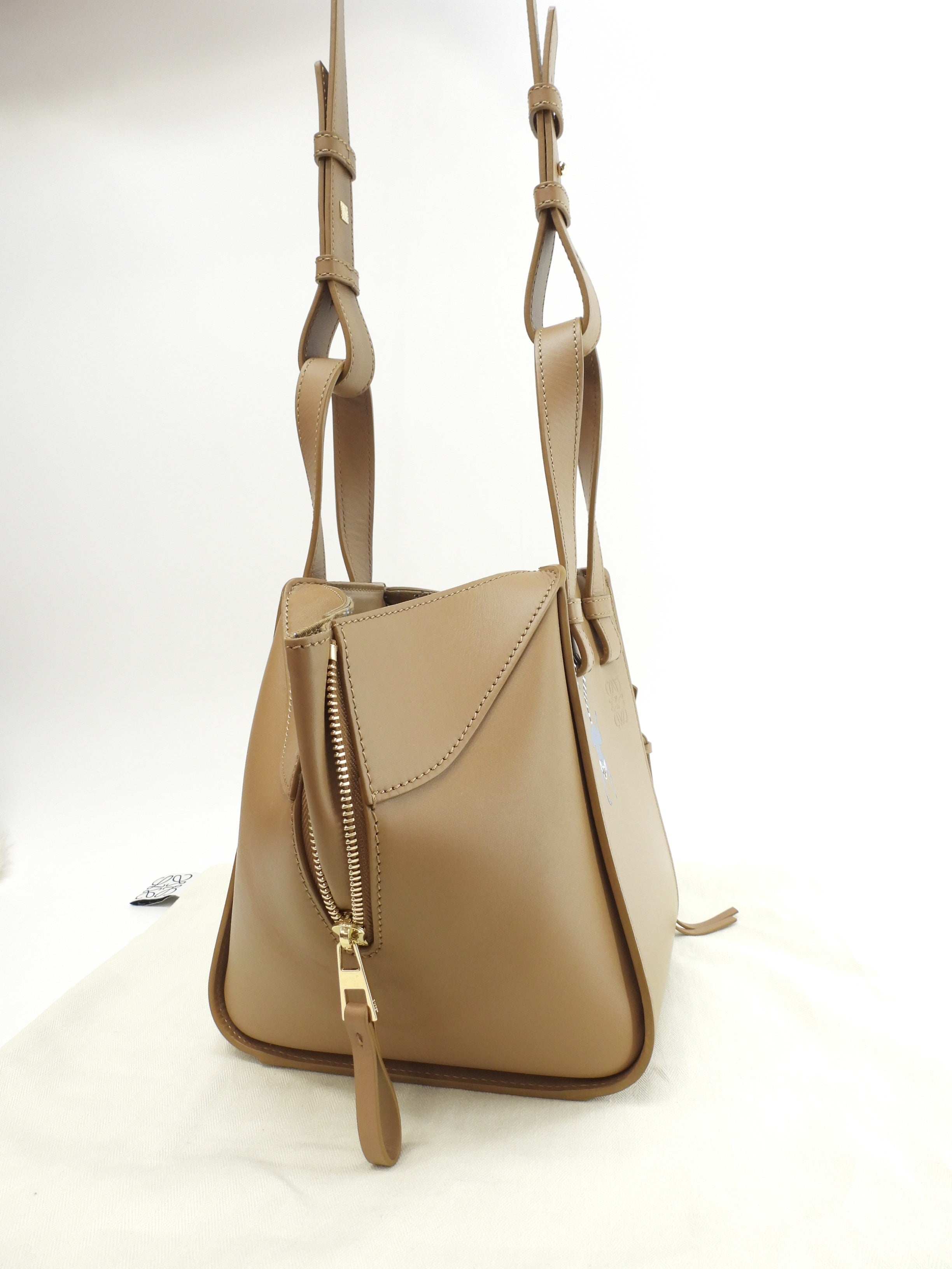 Loewe Hammock Compact borsa Suna Fujita collaborazione pelle marrone borsa a mano borsa a tracolla scimmia@012339