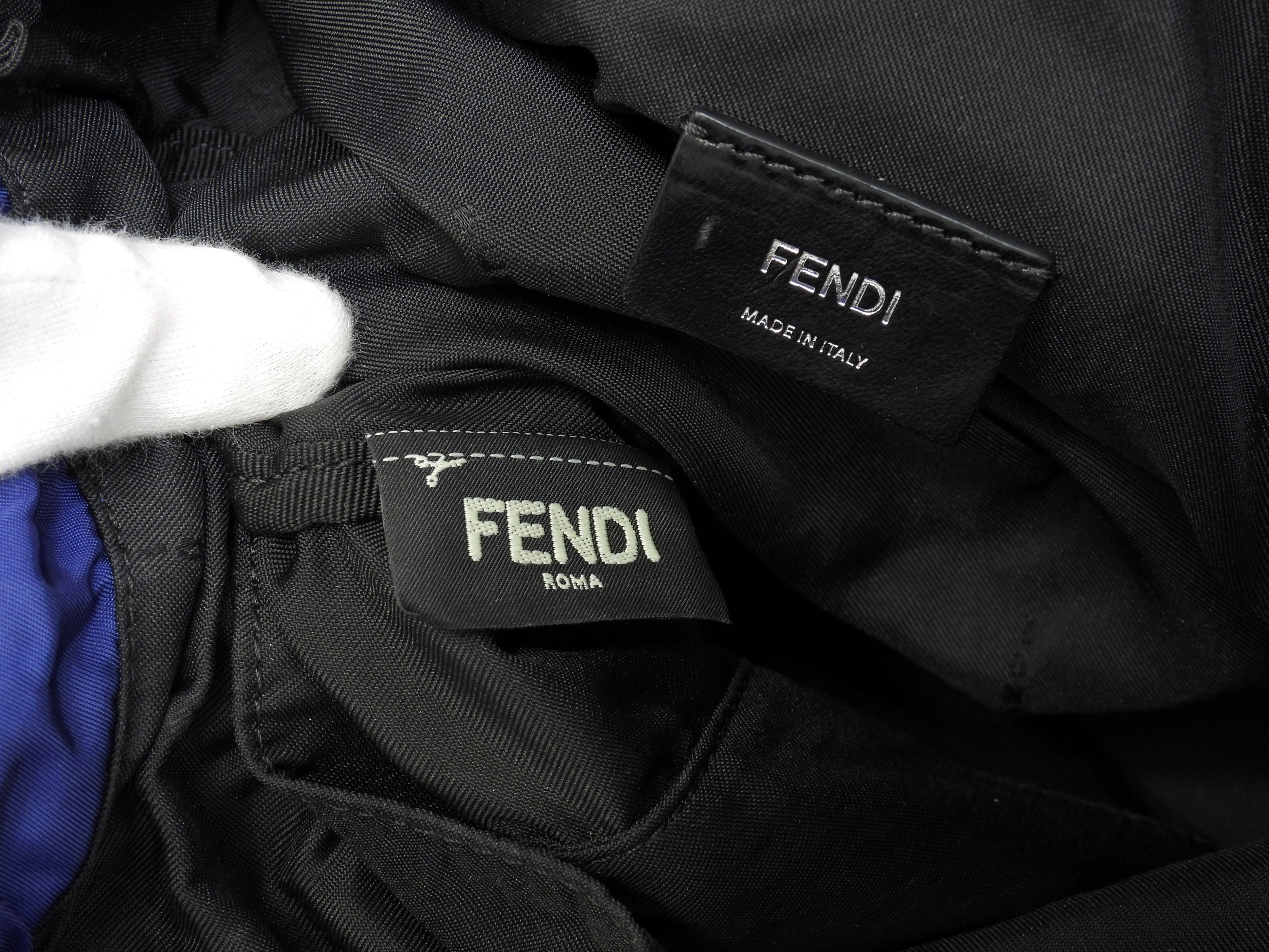 Fendi Sling Zaino "Vocabulary" in nylon blu Borsa a tracolla come nuova @ 1