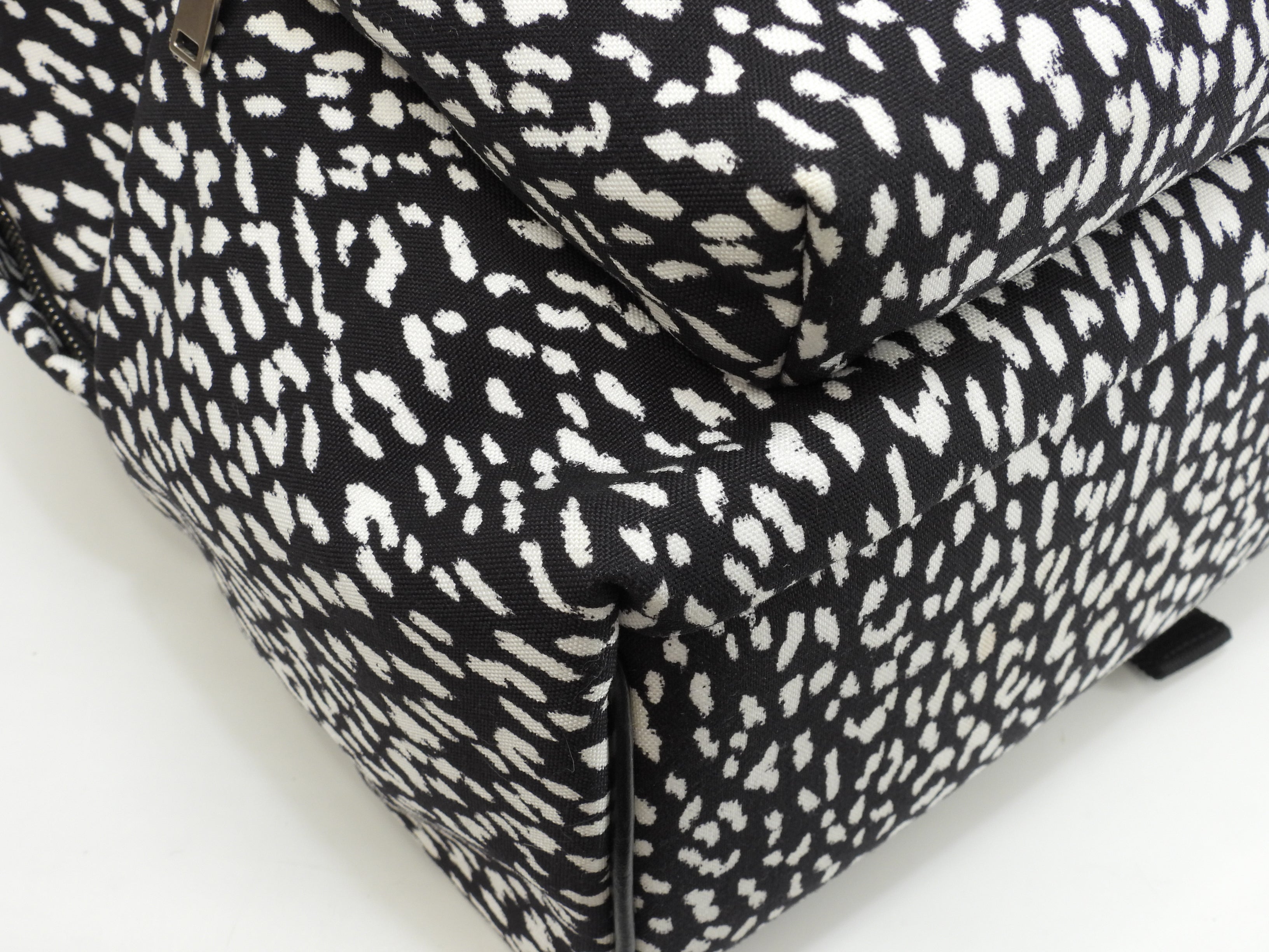 Sanit Laurent Zaino City Denim nero e bianco Rucksack Babycat Ottime condizioni@7