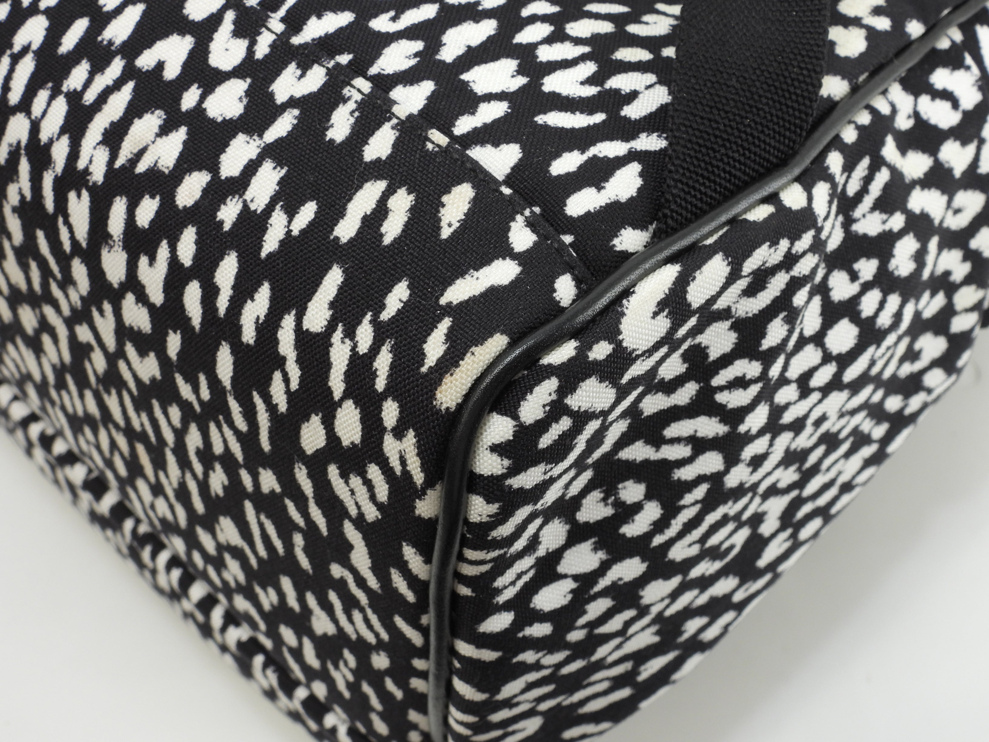 Sanit Laurent Zaino City Denim nero e bianco Rucksack Babycat Ottime condizioni@7