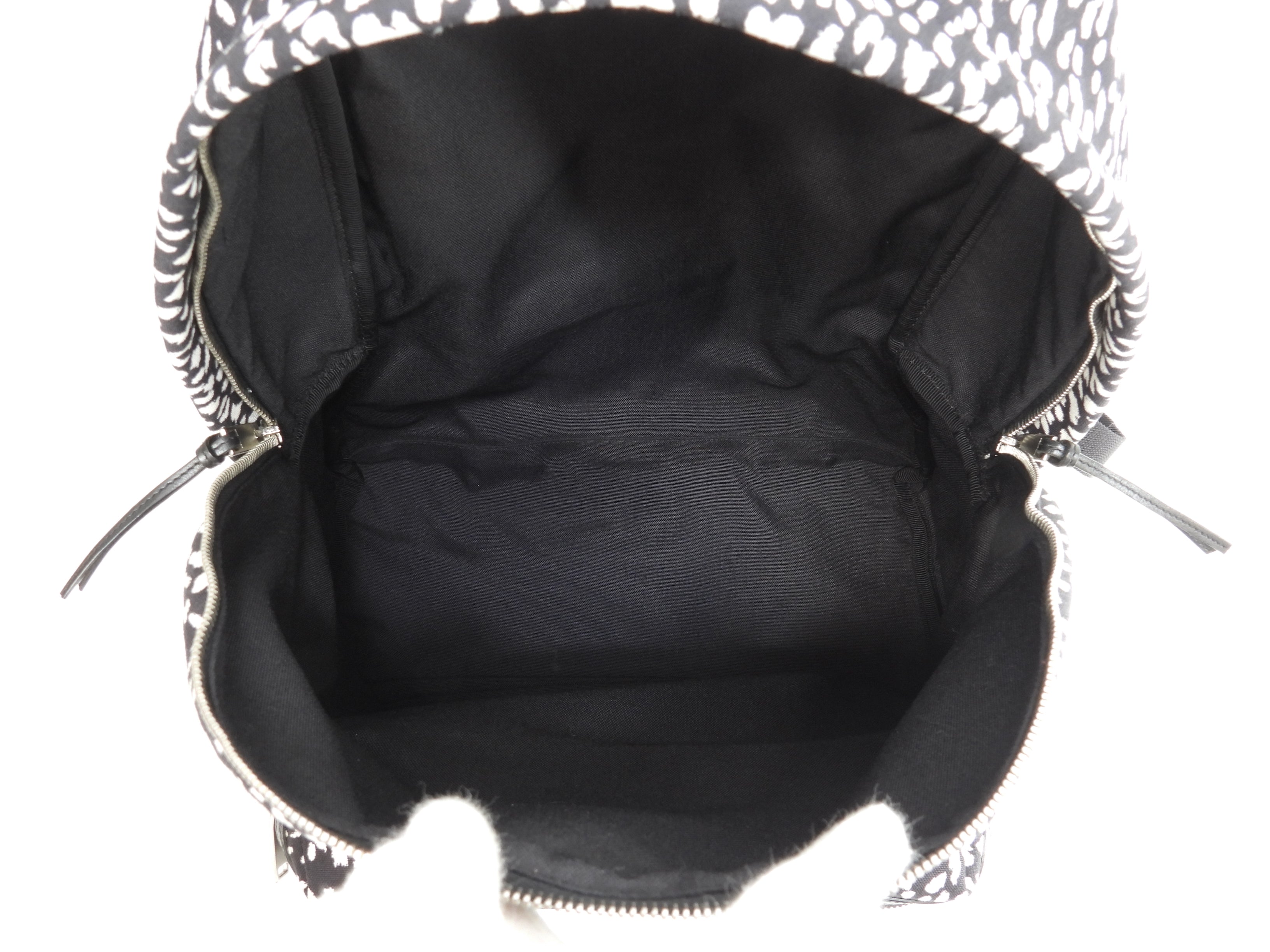 Sanit Laurent Zaino City Denim nero e bianco Rucksack Babycat Ottime condizioni@7
