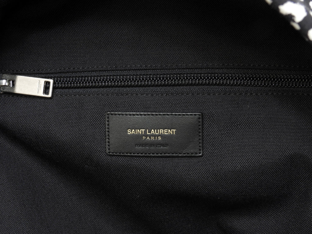 Sanit Laurent Zaino City Denim nero e bianco Rucksack Babycat Ottime condizioni@7