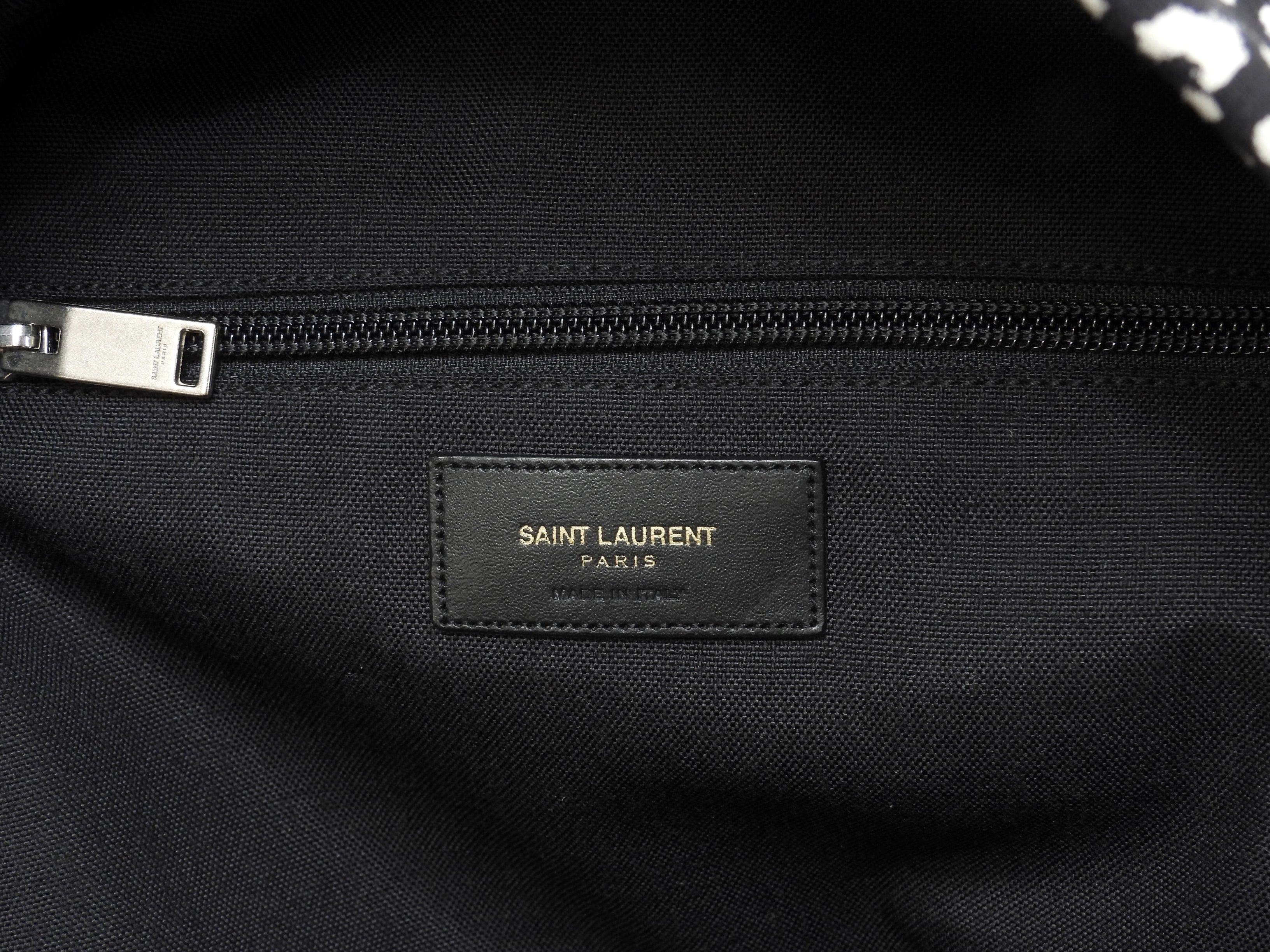 Sanit Laurent Zaino City Denim nero e bianco Rucksack Babycat Ottime condizioni@7
