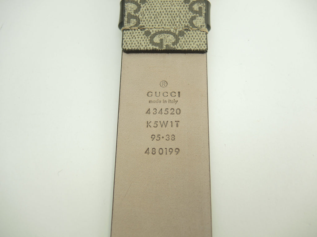 Gucci cintura con fibbia 95cm Tigre GG Supreme da uomo Nuova@ 2