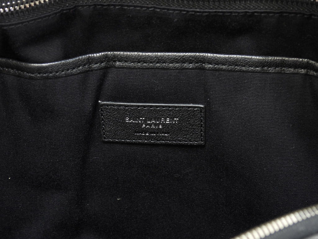 Zaino Saint Laurent City YSL in pelle glitterata con stelle, nero, usato ma in ottime condizioni @LY454319-1016