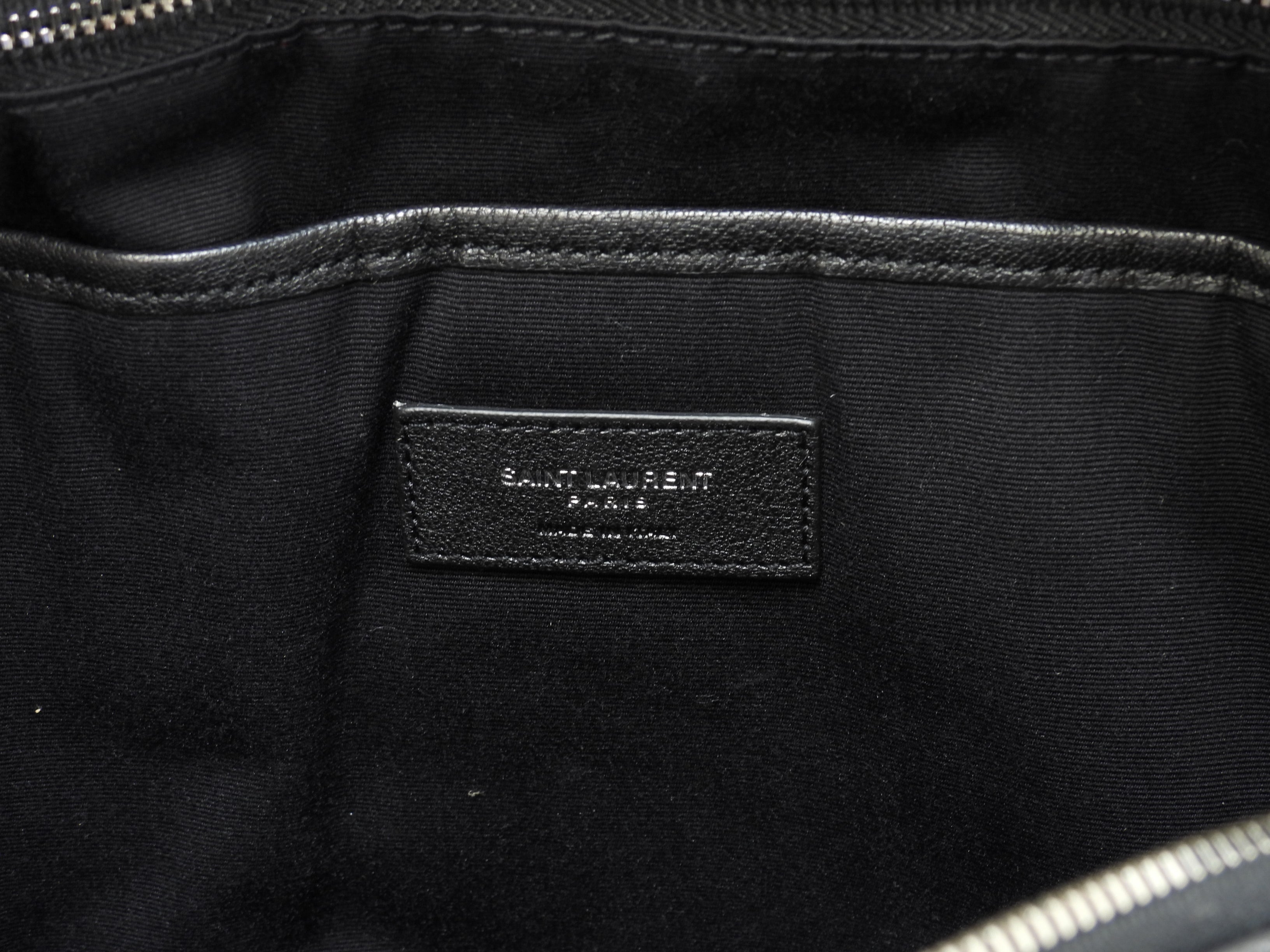 Zaino Saint Laurent City YSL in pelle glitterata con stelle, nero, usato ma in ottime condizioni @LY454319-1016