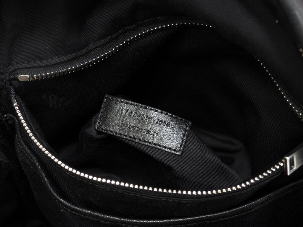 Zaino Saint Laurent City YSL in pelle glitterata con stelle, nero, usato ma in ottime condizioni @LY454319-1016