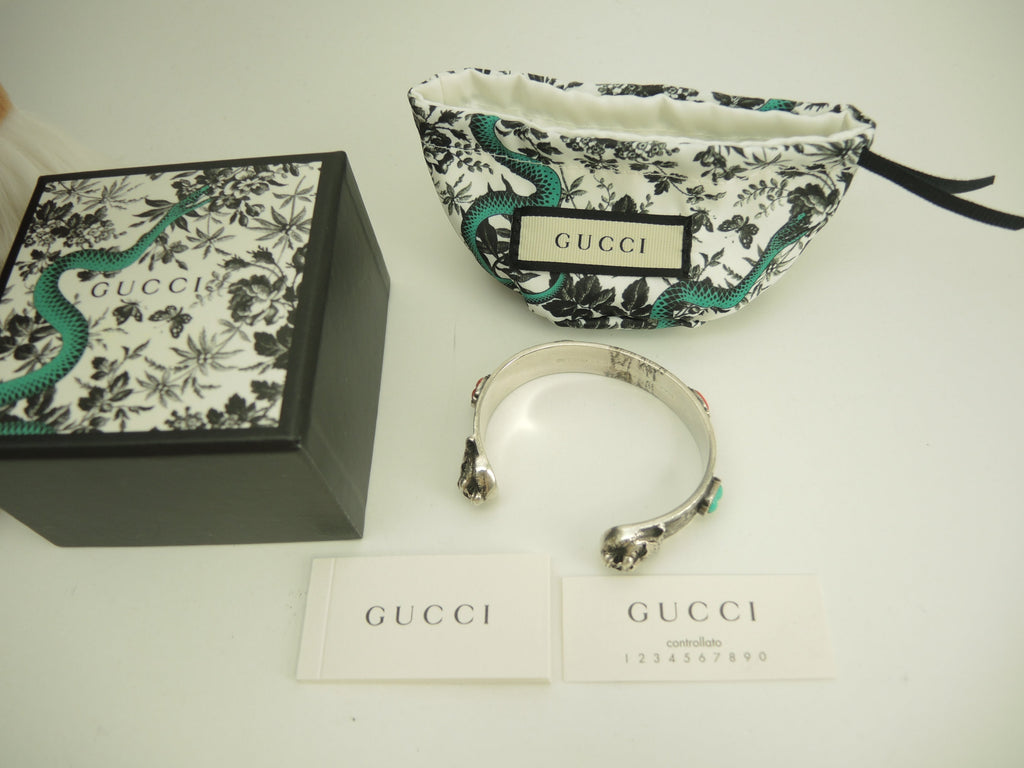 Gucci bracciale rigido testa di tigre con pietre AG925 braccialetto in argento 925@ 5