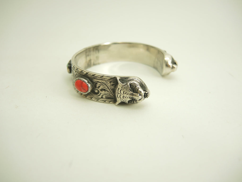Gucci bracciale rigido testa di tigre con pietre AG925 braccialetto in argento 925@ 5
