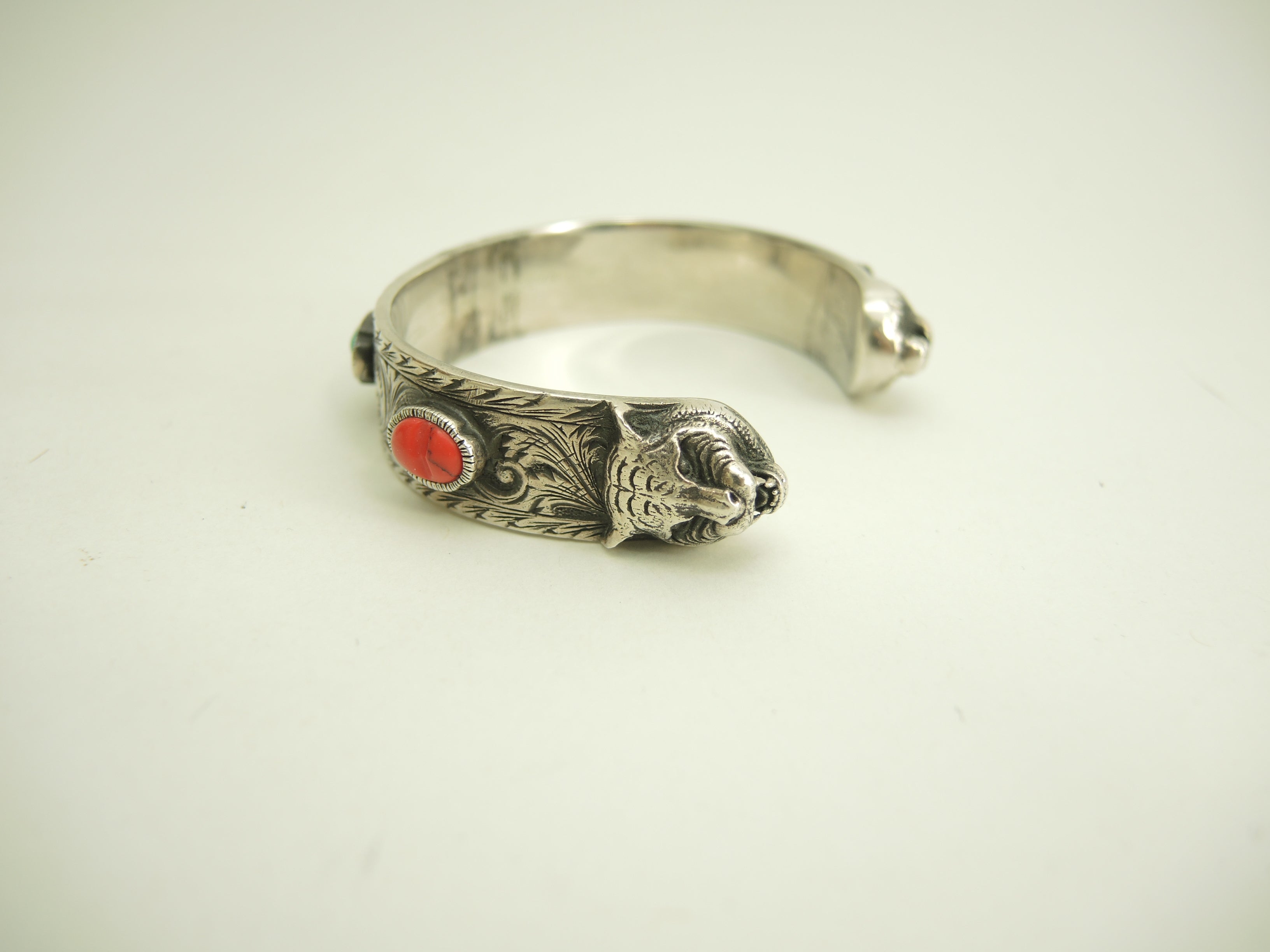 Gucci bracciale rigido testa di tigre con pietre AG925 braccialetto in argento 925@ 5