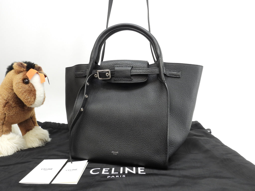 Celine Big Bag Small in pelle nera, borsa a mano con tracolla, condizioni eccellenti@U-LM-5118 2