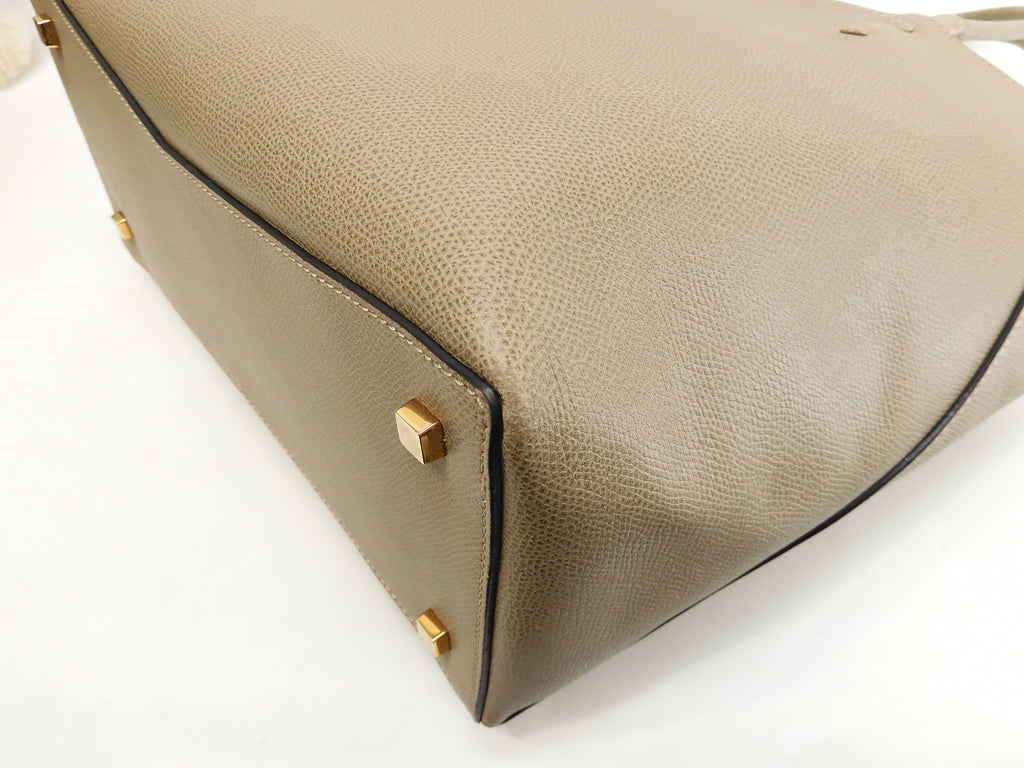 Valextra Amica Small Borsa Tote in Pelle Grigia Condizioni Eccellenti @N382074