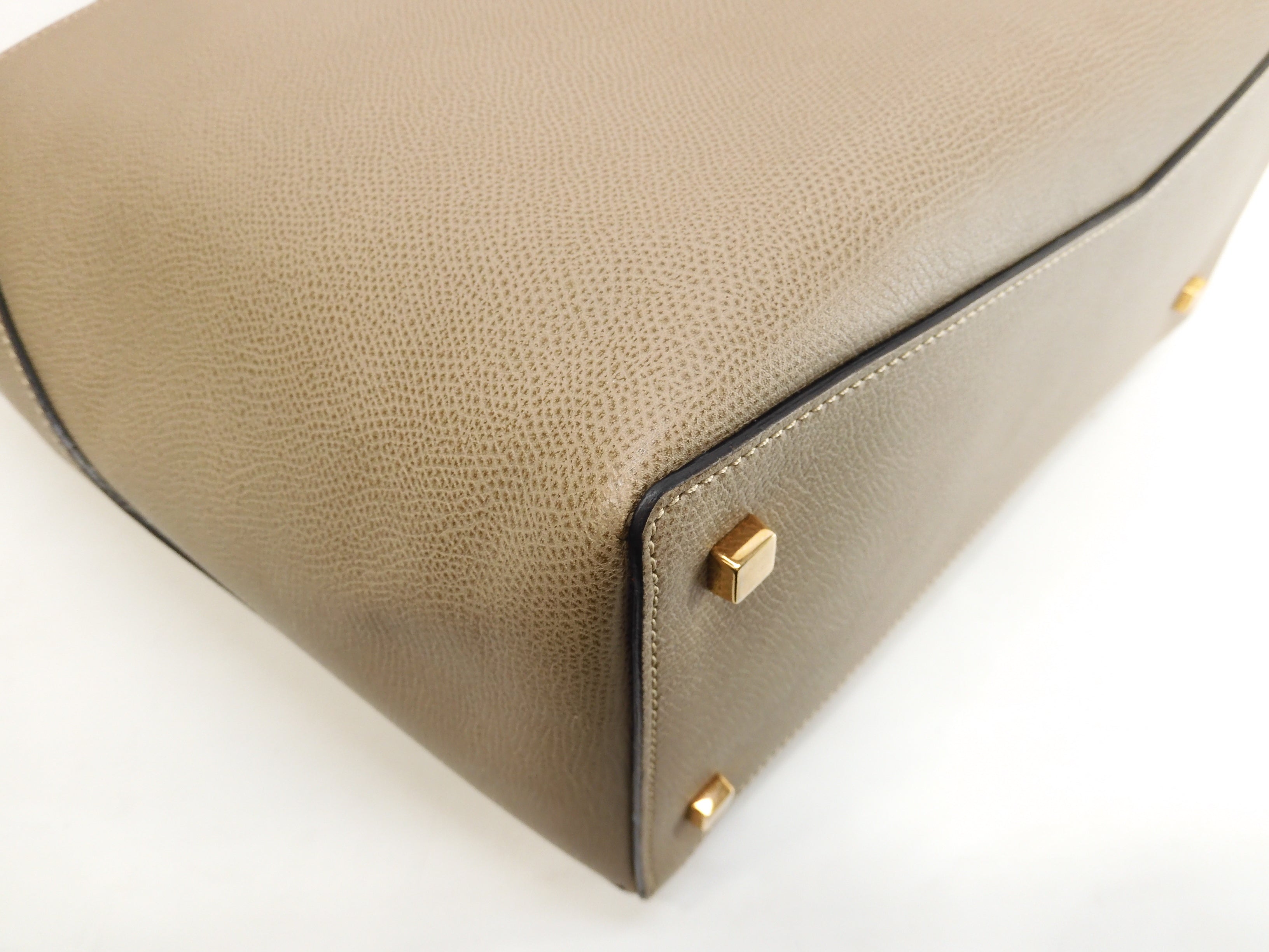 Valextra Amica Small Borsa Tote in Pelle Grigia Condizioni Eccellenti @N382074