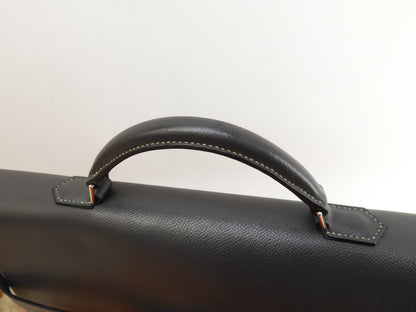 Hermès Kelly Depeches 38 Epsom/Etain Metalleria Argentata Cartella @□I