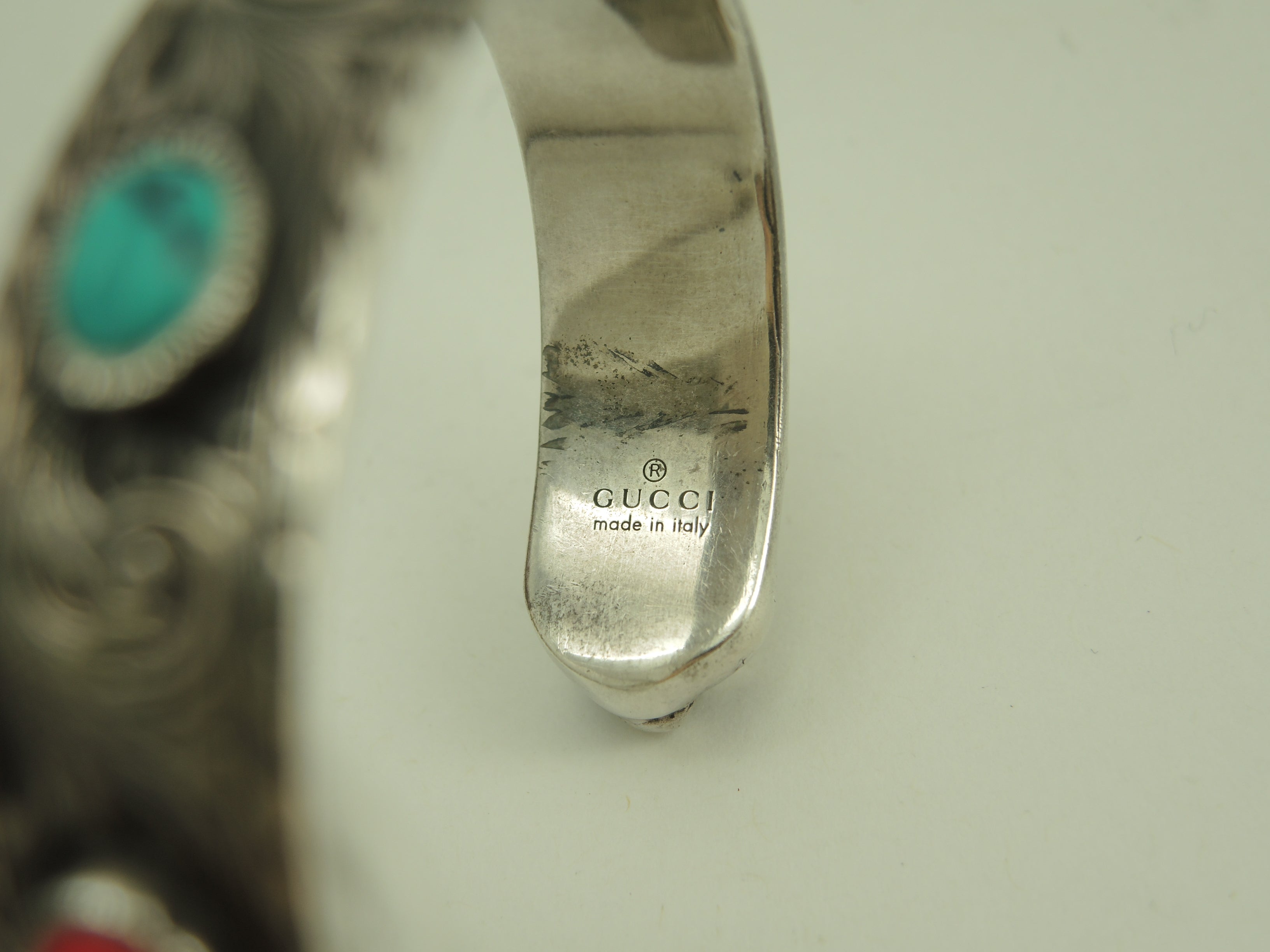 Gucci bracciale rigido testa di tigre con pietre AG925 braccialetto in argento 925@ 5