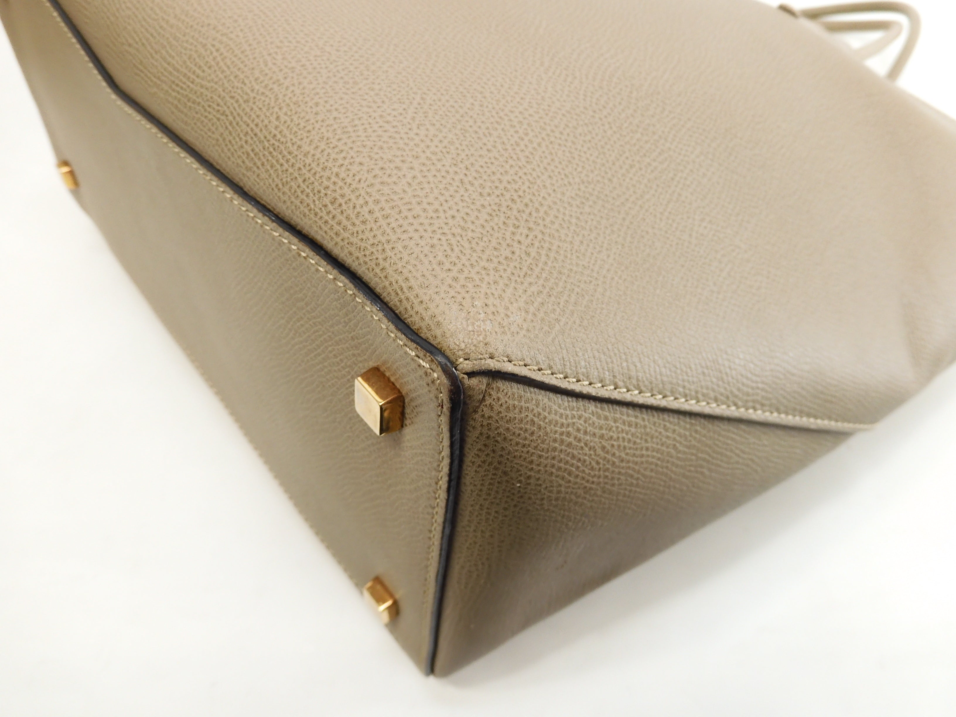 Valextra Amica Small Borsa Tote in Pelle Grigia Condizioni Eccellenti @N382074