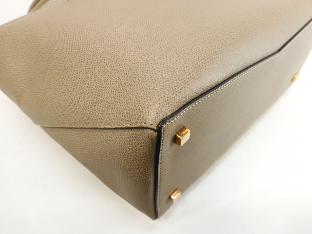 Valextra Amica Small Borsa Tote in Pelle Grigia Condizioni Eccellenti @N382074