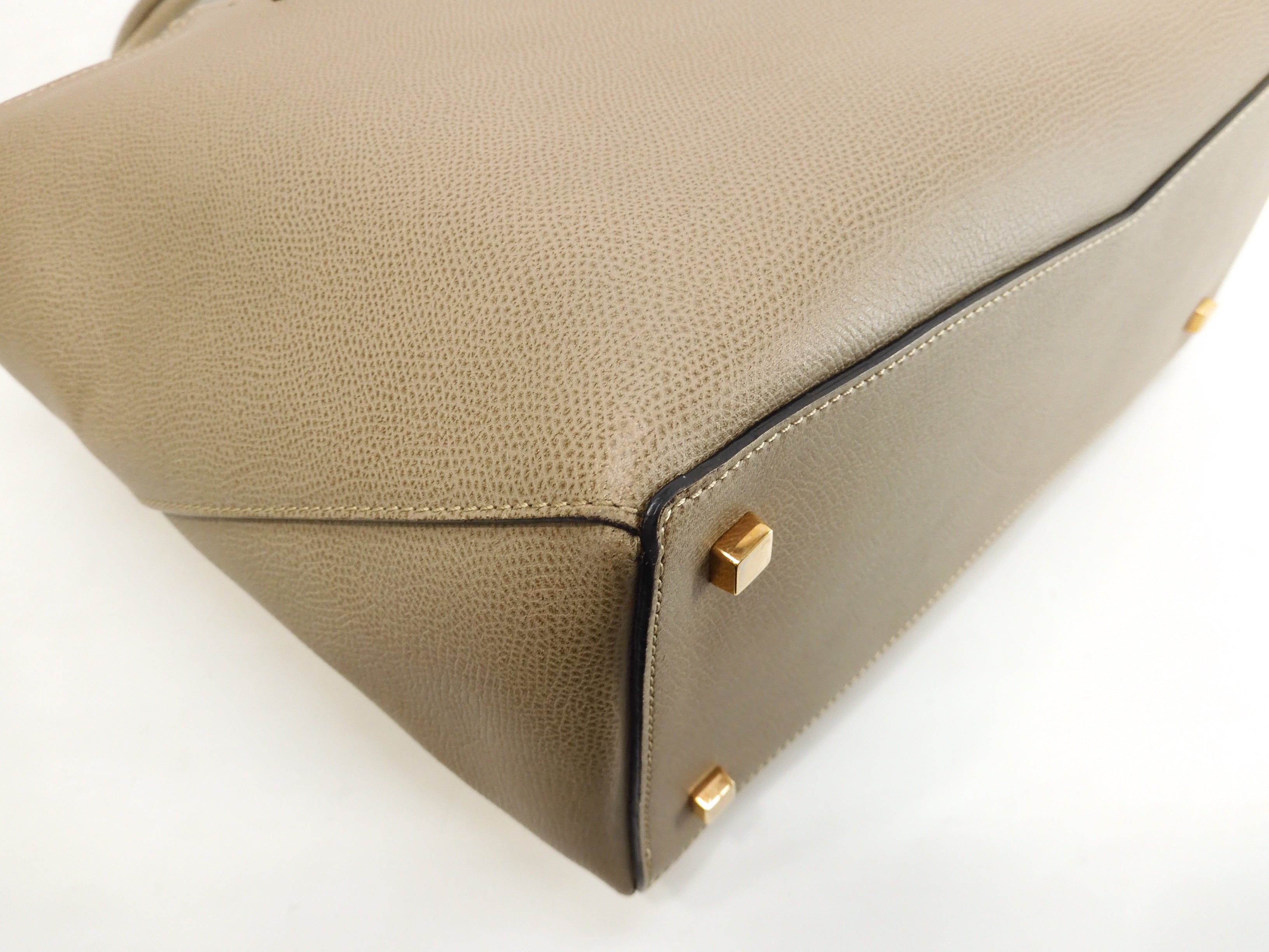 Valextra Amica Small Borsa Tote in Pelle Grigia Condizioni Eccellenti @N382074