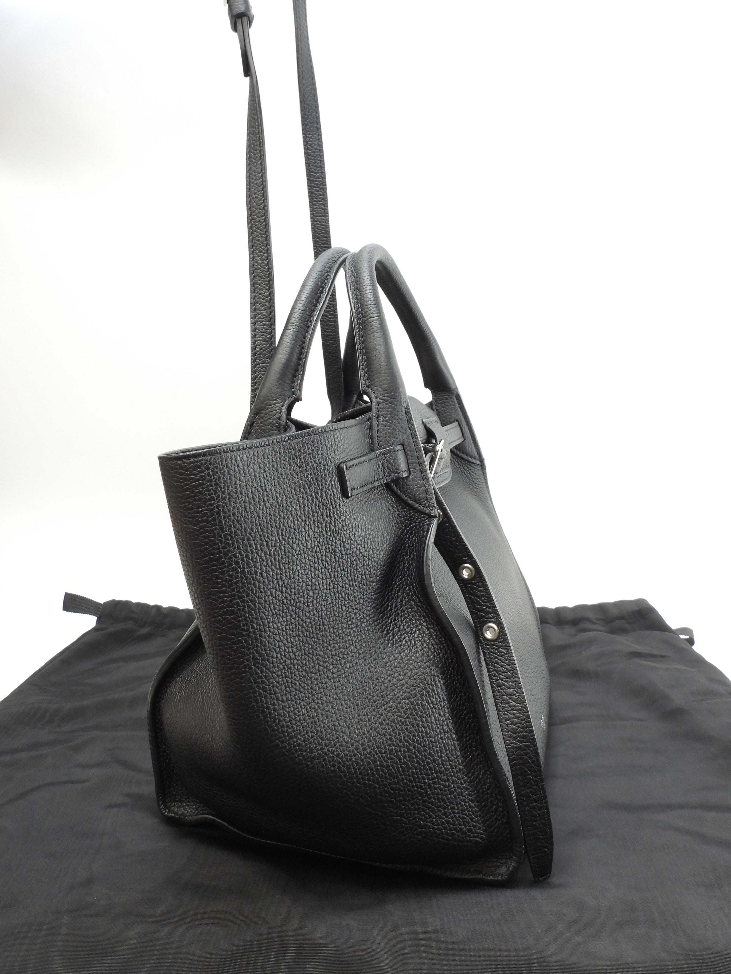 Celine Big Bag Small in pelle nera, borsa a mano con tracolla, condizioni eccellenti@U-LM-5118 2