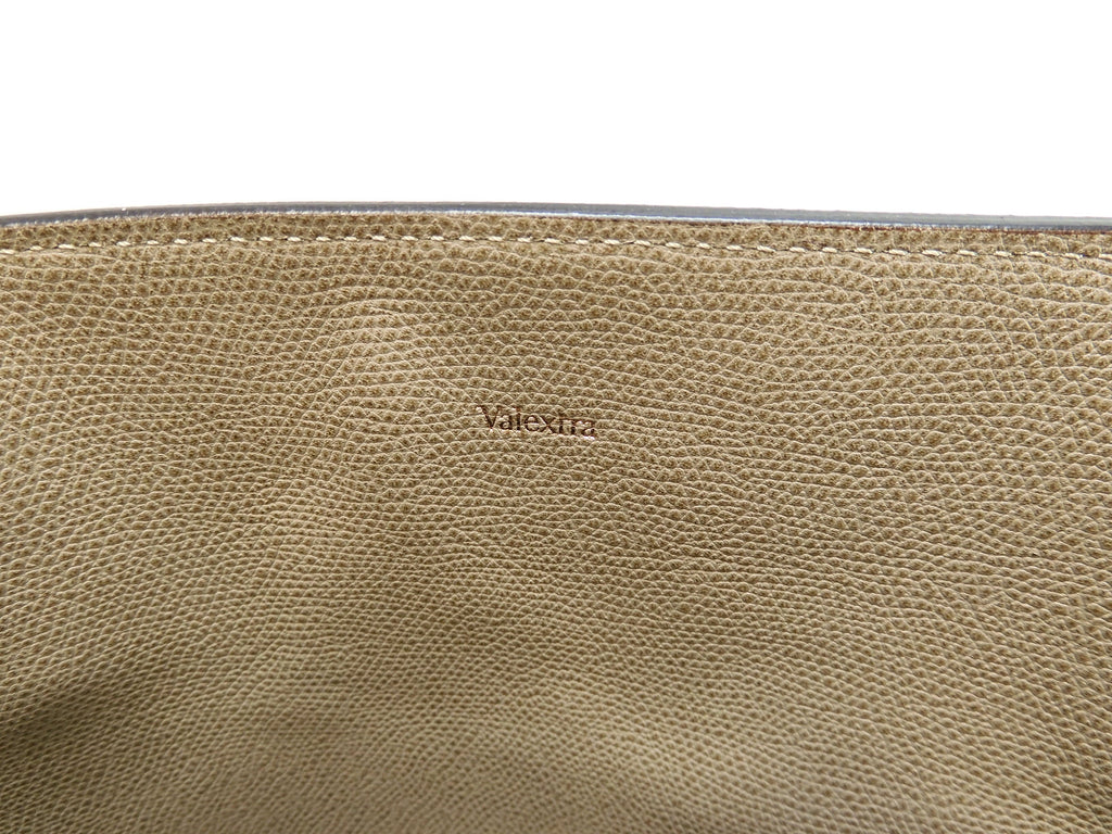 Valextra Amica Small Borsa Tote in Pelle Grigia Condizioni Eccellenti @N382074