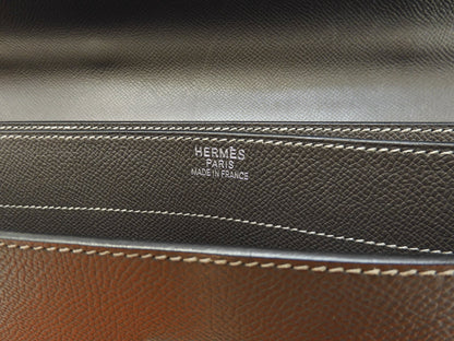 Hermès Kelly Depeches 38 Epsom/Etain Metalleria Argentata Cartella @□I