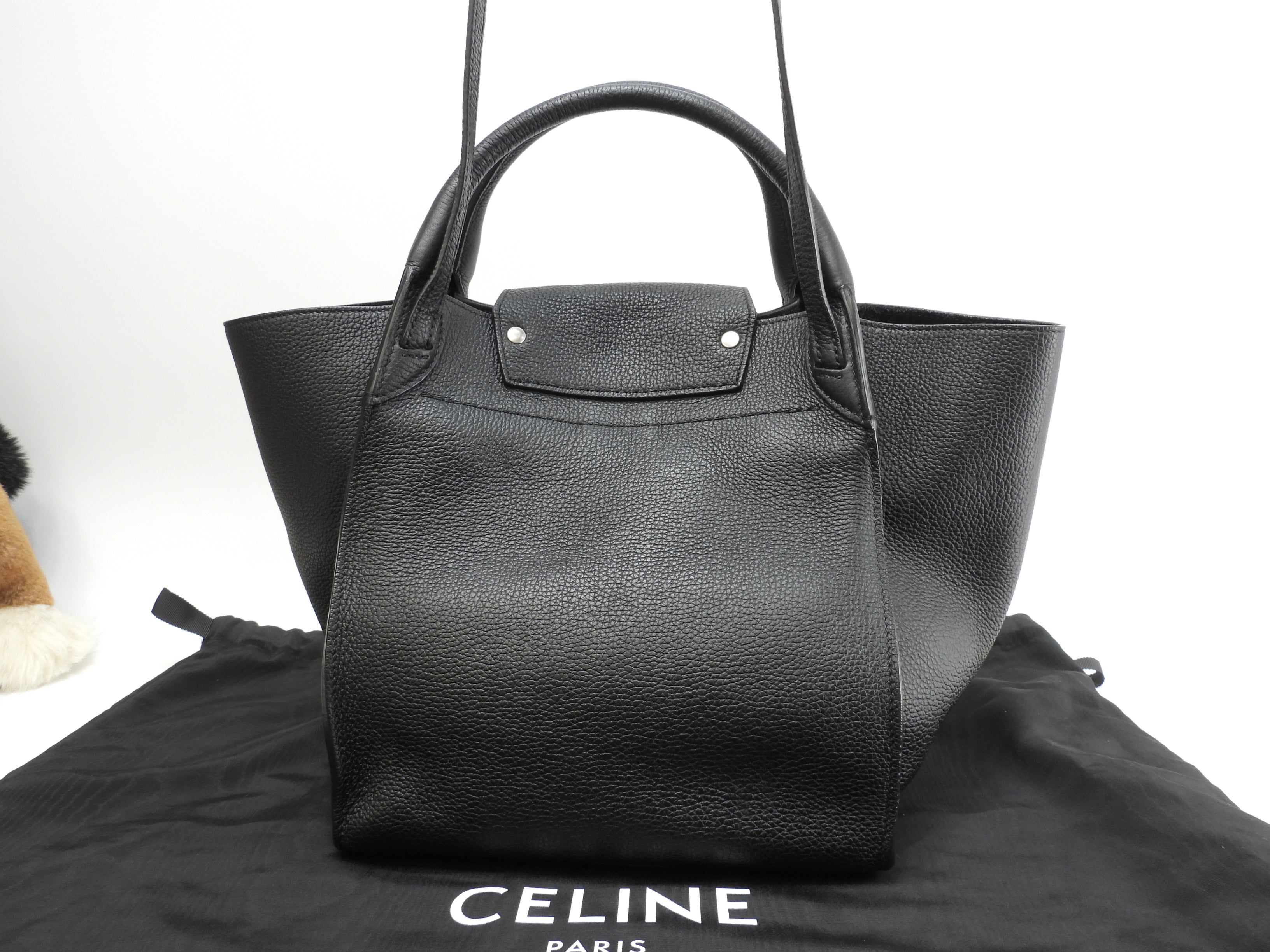 Celine Big Bag Small in pelle nera, borsa a mano con tracolla, condizioni eccellenti@U-LM-5118 2