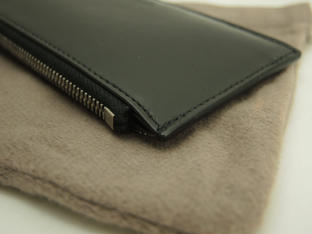 Bottega Veneta, portamonete con scomparti per carte di credito, in pelle, nero/marrone, usato ma in ottime condizioni @S02082027G