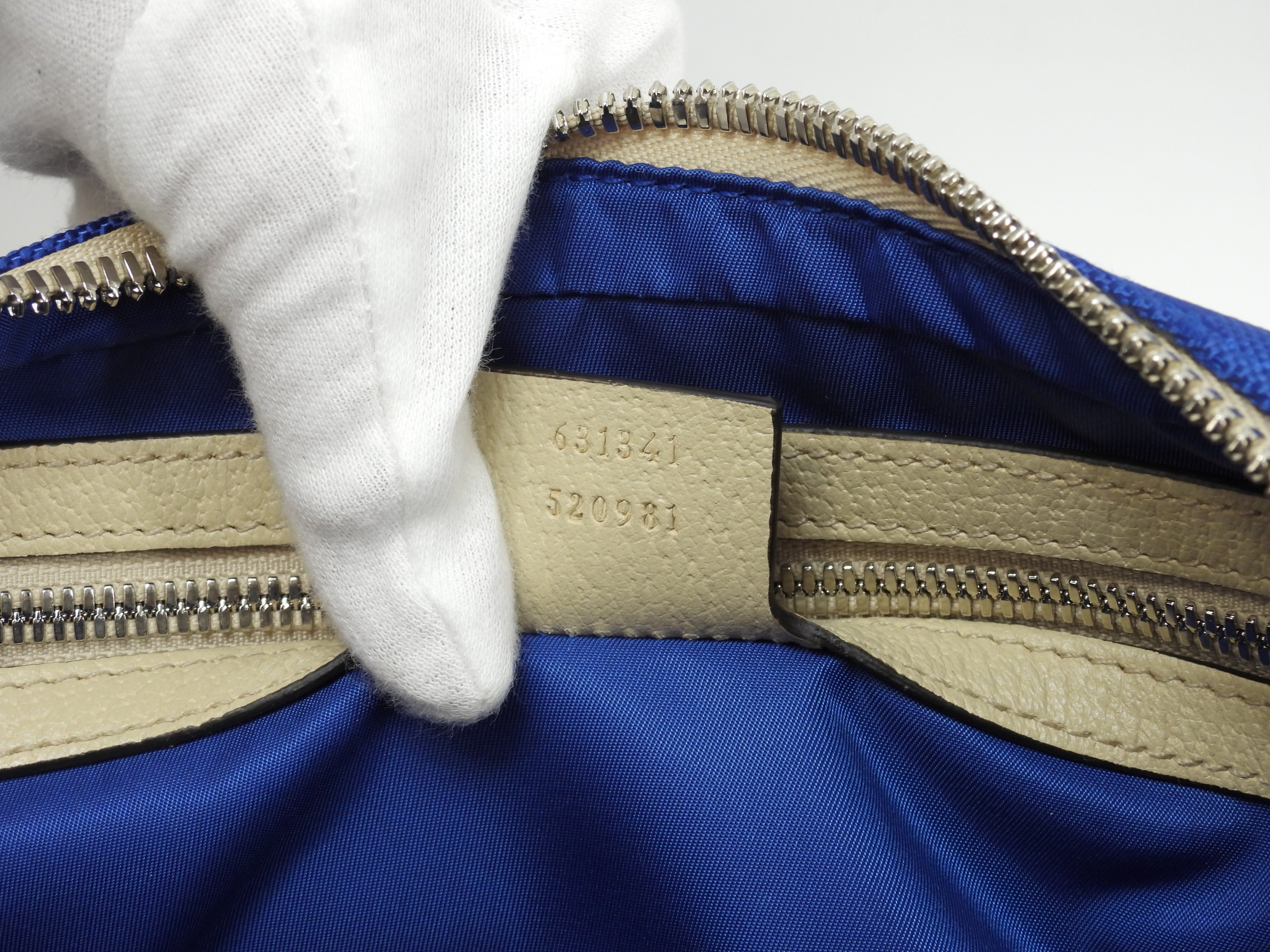Gucci Marsupio in nylon e pelle GG blu crema, borsa a tracolla, borsa a vita, condizioni eccellenti@ 24
