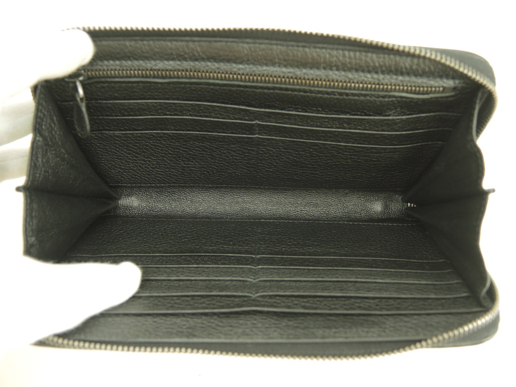 Bottega Veneta, portafoglio lungo grande in pelle Intrecciato nero, portafoglio con cerniera, ottime condizioni @P00222173B