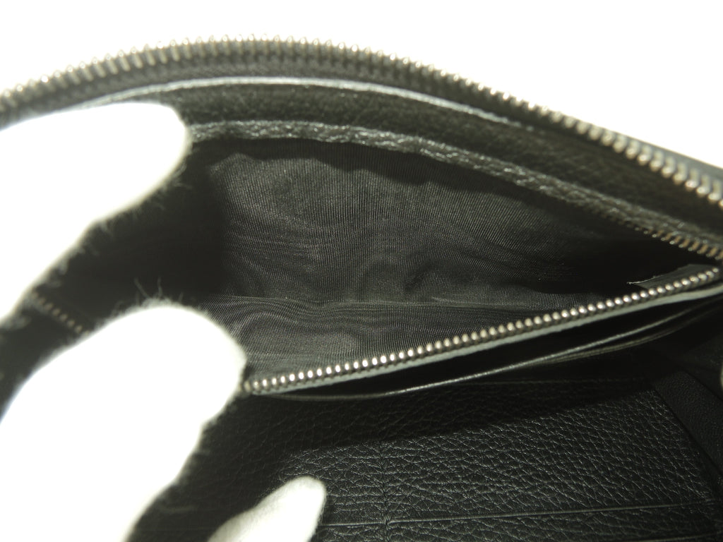 Bottega Veneta, portafoglio lungo grande in pelle Intrecciato nero, portafoglio con cerniera, ottime condizioni @P00222173B