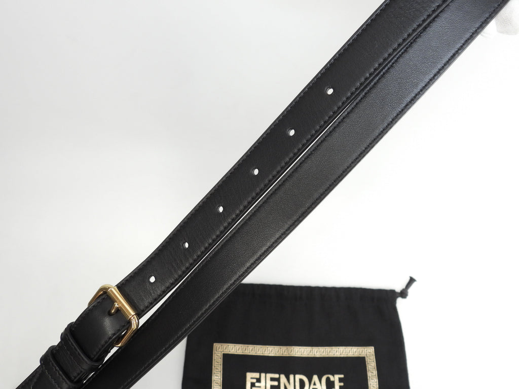 Fendi x Versace Pochette Fendace Pelle Nera Borsa a Tracolla Inutilizzata @ 1