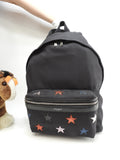 Zaino Saint Laurent con stelle in nylon e pelle nera, borsa a tracolla, in ottime condizioni @ 3