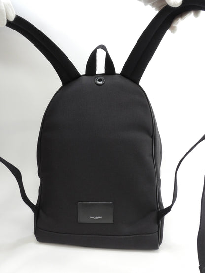 Zaino Saint Laurent con stelle in nylon e pelle nera, borsa a tracolla, in ottime condizioni @ 3