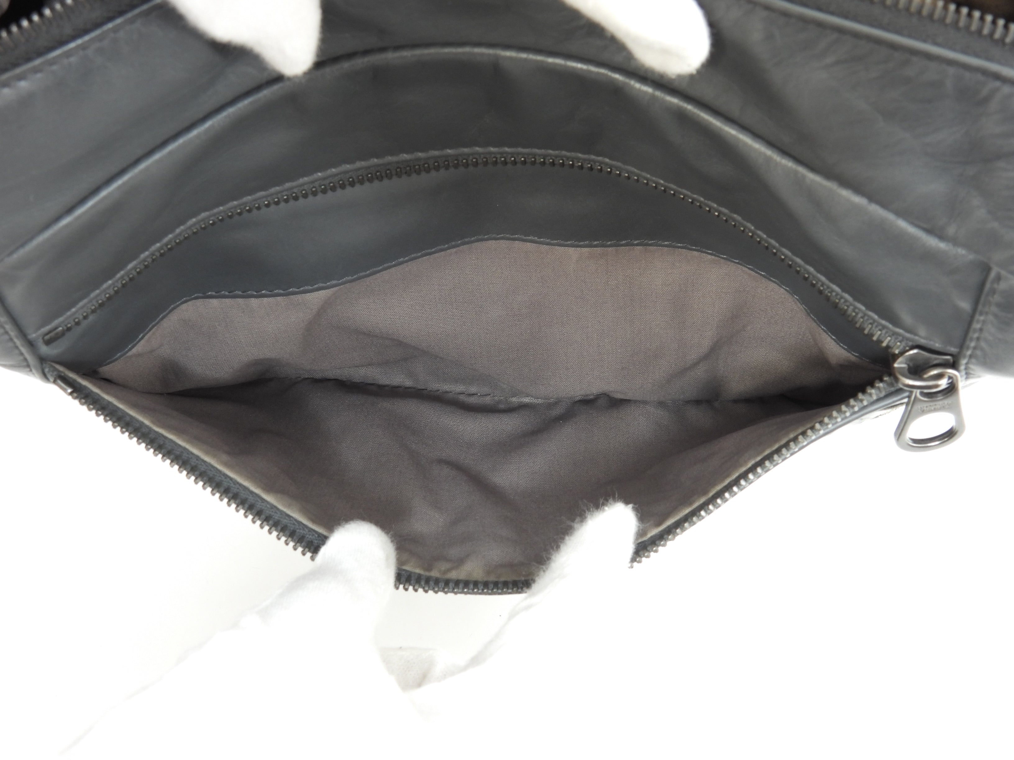 Bottega Veneta marsupio grande in pelle Intrecciato grigio, usato pochissimo @B04047843D