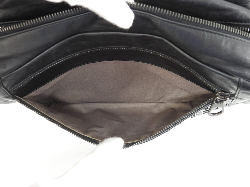 Bottega Veneta marsupio medio in pelle Intrecciato nero marsupio a tracolla @B03656004Q