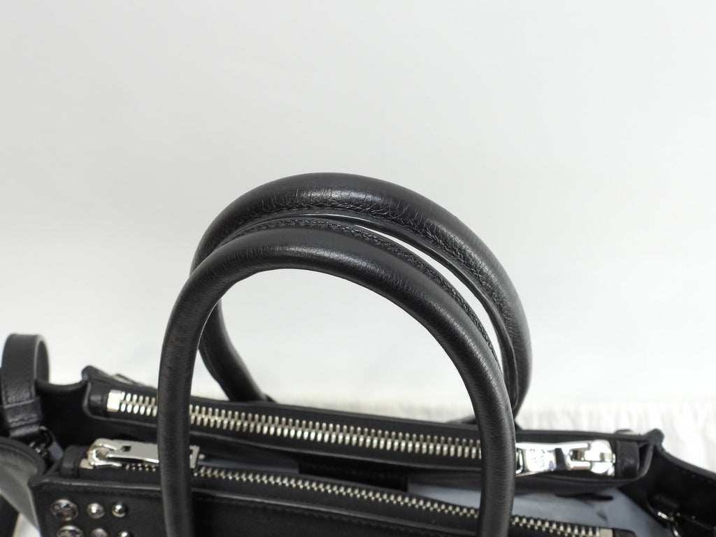 Prada borsa a mano con tracolla, bijou, pelle nera, tote bag, borsa a tracolla, ottime condizioni @231
