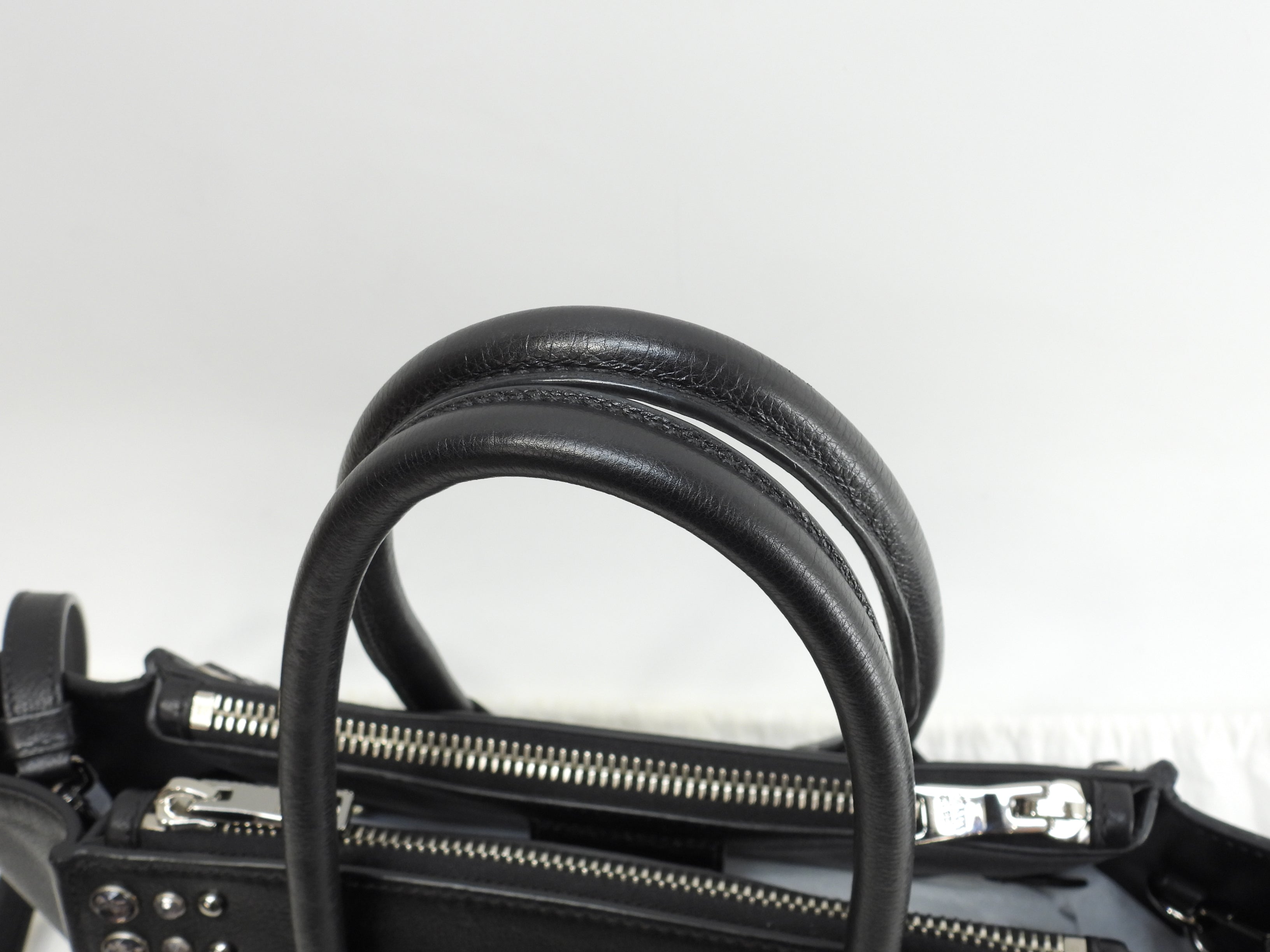 Prada borsa a mano con tracolla, bijou, pelle nera, tote bag, borsa a tracolla, ottime condizioni @231